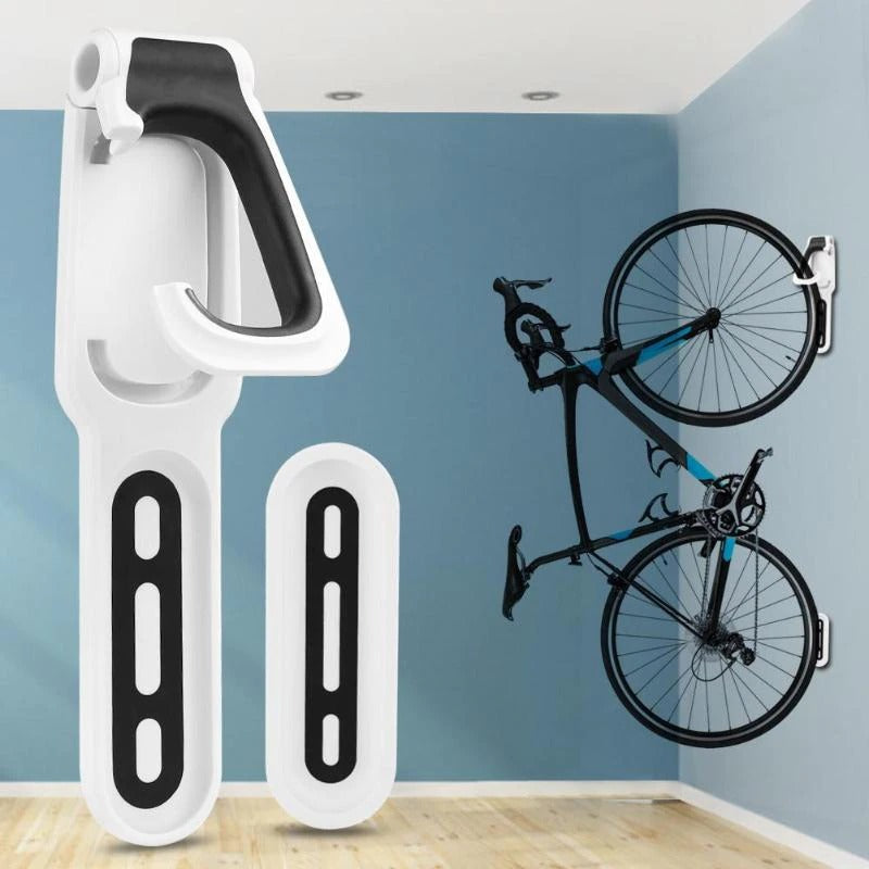 RackPro – Gancho de Montaje en Pared para Bicicletas con Agarre Seguro y Soporte para Rueda Trasera