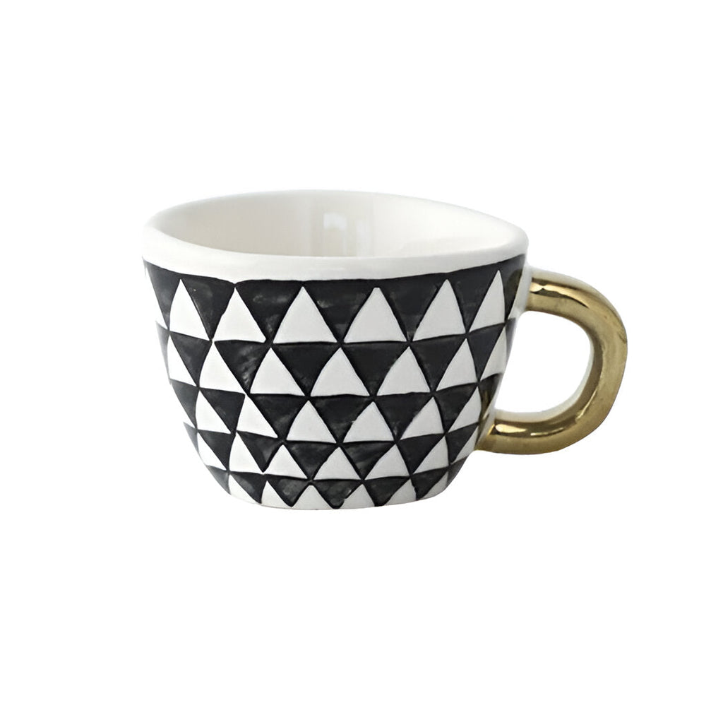Taza de cerámica con diseño geométrico – Elegante y moderna | Ideal para café o té
