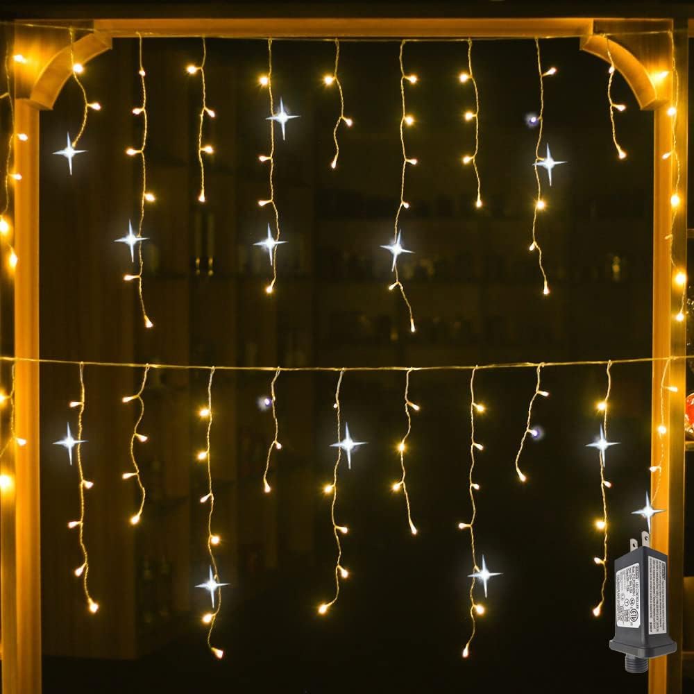 GlowCurtain | Cortina de luces LED parpadeantes para decoración exterior