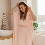 Poncho de forro polar ultrablando con capucha – Bata de baño unisex de secado rápido para spa y playa