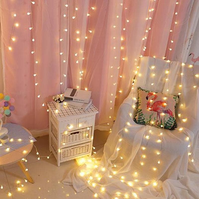 Cuerda de Luces LED Hadas Interior Exterior Blanco Cálido Estrella Flor Bola Dormitorio