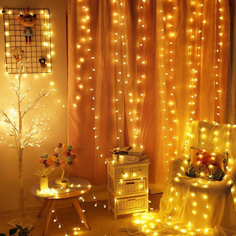 Cuerda de Luces LED Hadas Interior Exterior Blanco Cálido Estrella Flor Bola Dormitorio