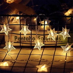 Cuerda de Luces LED Hadas Interior Exterior Blanco Cálido Estrella Flor Bola Dormitorio