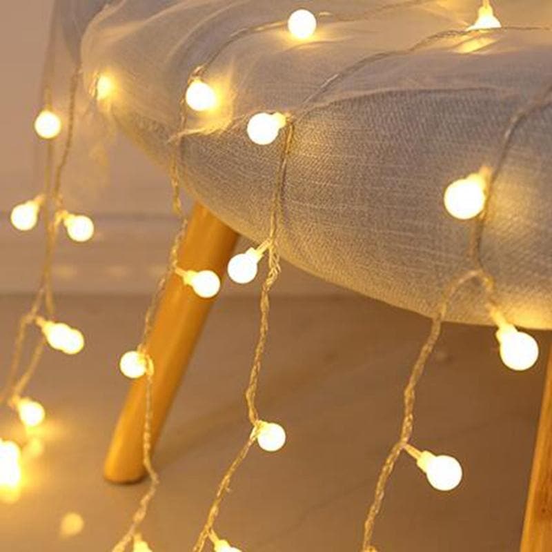 Cuerda de Luces LED Hadas Interior Exterior Blanco Cálido Estrella Flor Bola Dormitorio
