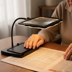 Lámpara de aumento con LED 3x Aumento Batería Negra Lectura Lámpara de lupa de pie Manos libres Lámpara de lectura