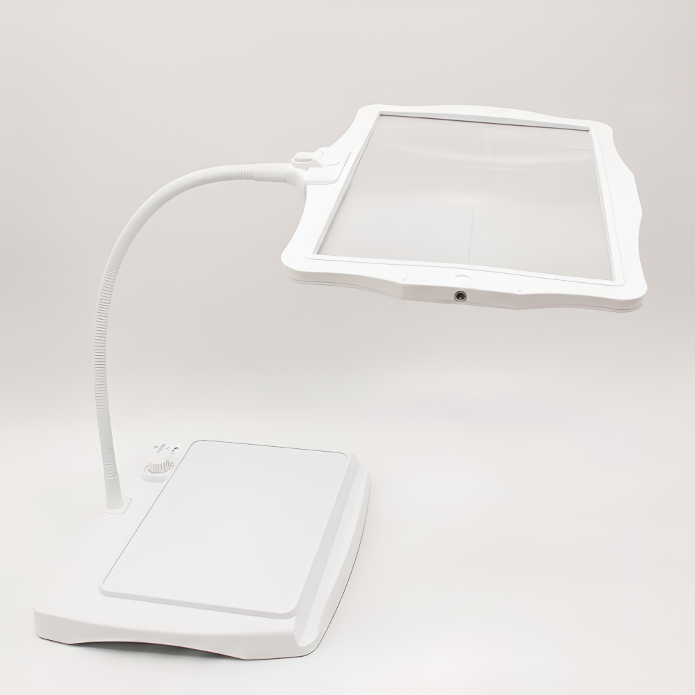 Lámpara de aumento con LED 3x Aumento Batería Negra Lectura Lámpara de lupa de pie Manos libres Lámpara de lectura