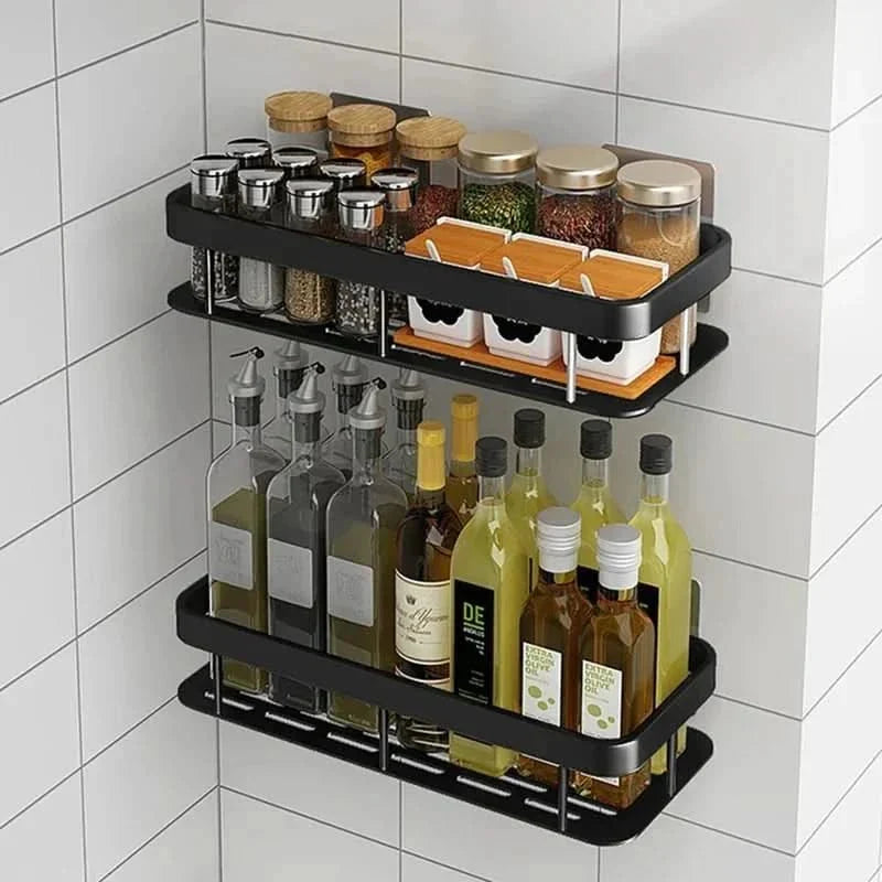 Estante de Baño Autoadhesivo Sin Taladrar ABS Acero Inoxidable Estante de Esquina Ducha Escandinavo Moderno