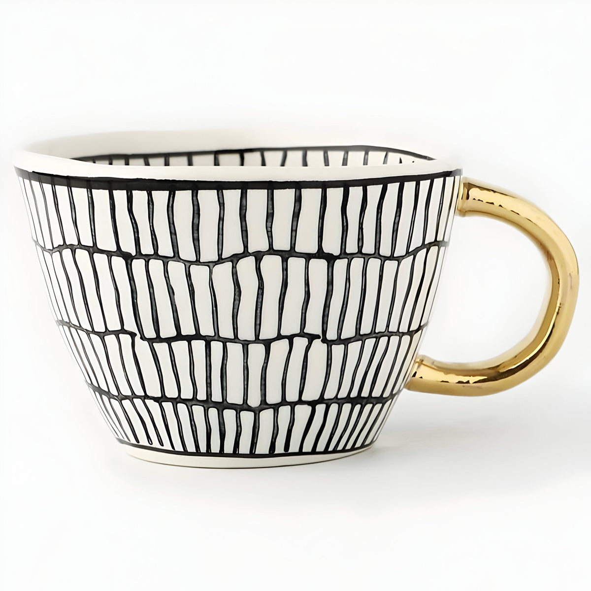 Taza de cerámica con diseño geométrico – Elegante y moderna | Ideal para café o té