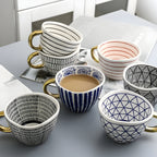 Taza de cerámica con diseño geométrico – Elegante y moderna | Ideal para café o té