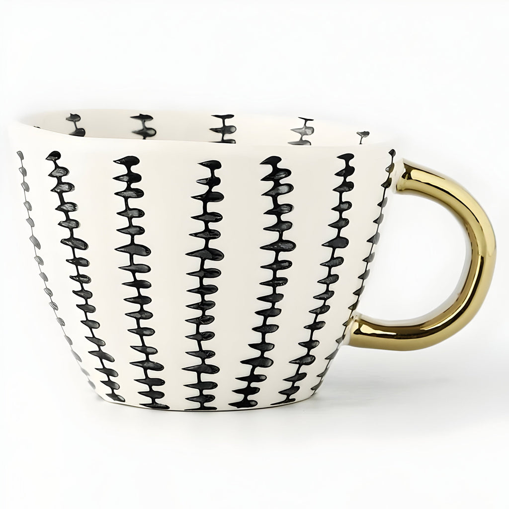 Taza de cerámica con diseño geométrico – Elegante y moderna | Ideal para café o té