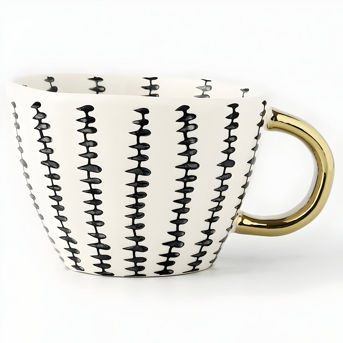 Taza de cerámica con diseño geométrico – Elegante y moderna | Ideal para café o té