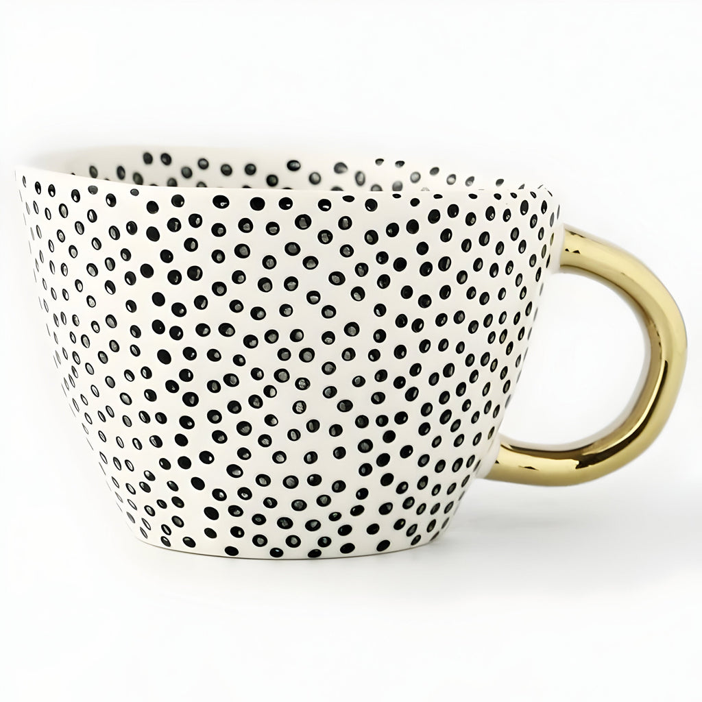 Taza de cerámica con diseño geométrico – Elegante y moderna | Ideal para café o té