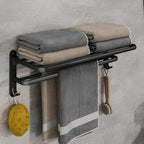 Soporte de toalla plegable con ganchos – Ahorra espacio y versátil | Ideal para baño y cocina