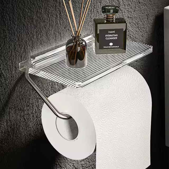 Carvallo Luxe – Elegante Soporte de Papel Higiénico con Práctica Estantería