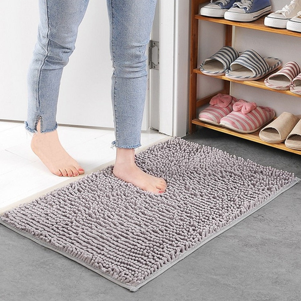 CloudStep Chenille alfombra de baño – Alfombra de entrada ultrasuave para una comodidad acogedora