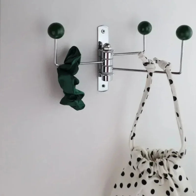 Perchero de Pared de Metal Retro 3 o 4 Ganchos Negro Blanco Verde Rojo Pasillo Dormitorio