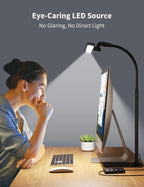 Lámpara de Escritorio LED Moderna con Cuello de Ganso Flexible y Brillo Regulable