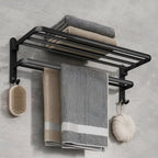 Soporte de toalla plegable con ganchos – Ahorra espacio y versátil | Ideal para baño y cocina