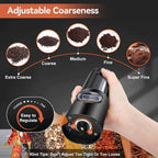 Conjunto de Molinillos de Sal y Pimienta Eléctricos Recargables Royallure – Molienda Ajustable, Carga USB