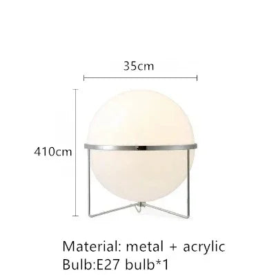 Lámpara de Pie Bola Blanca Acrílica Cromo Metal Diseño Art Deco E27 LED