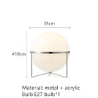 Lámpara de Pie Bola Blanca Acrílica Cromo Metal Diseño Art Deco E27 LED