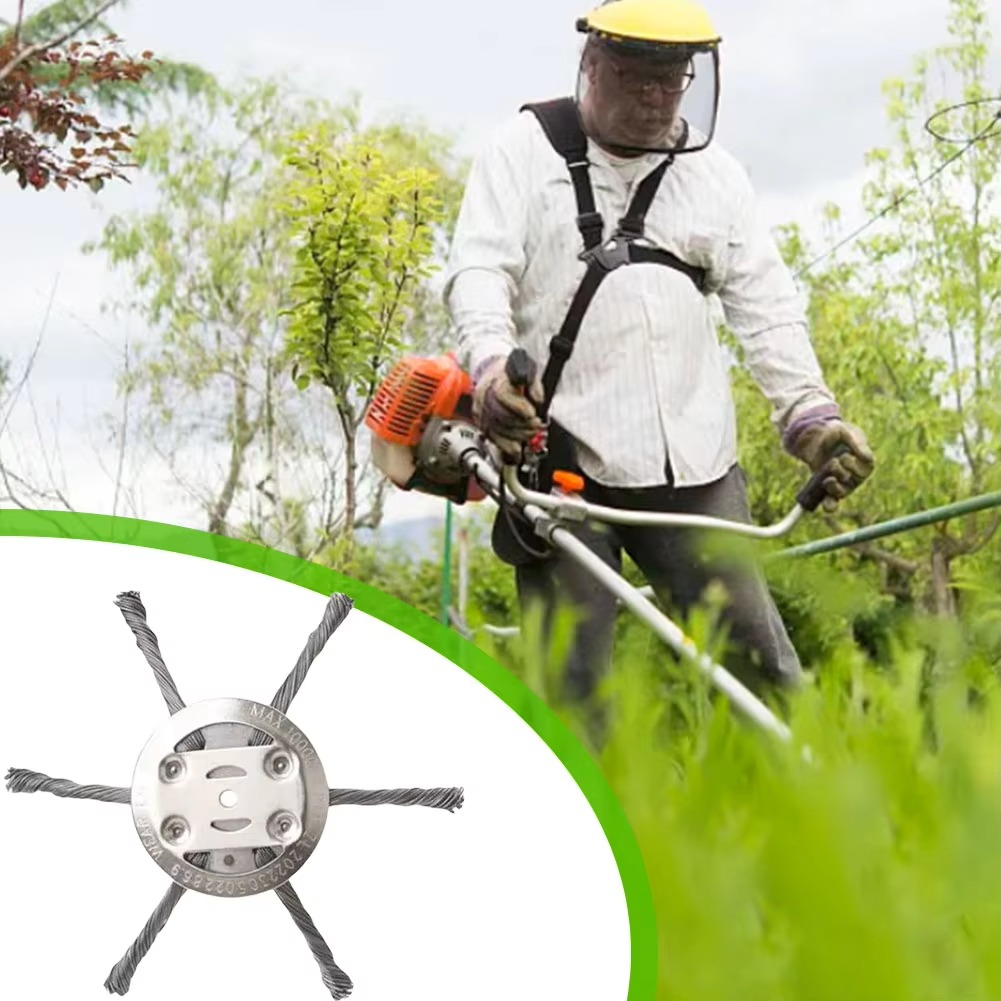Cepillo de Hierba de Acero para Desmalezadora Universal | Cepillo de Jardín Potente para Madera Dura y Piedras | Accesorio Profesional para Desmalezadora para Césped, Musgo y Maleza | Eliminador de Maleza Duradero para Fresadora