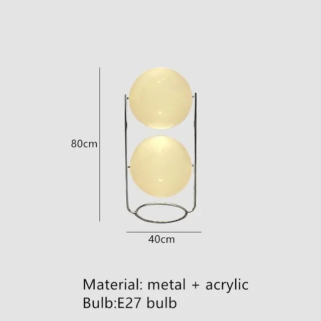 Lámpara de Pie Bola Blanca Acrílica Cromo Metal Diseño Art Deco E27 LED