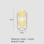 Lámpara de Pie Bola Blanca Acrílica Cromo Metal Diseño Art Deco E27 LED