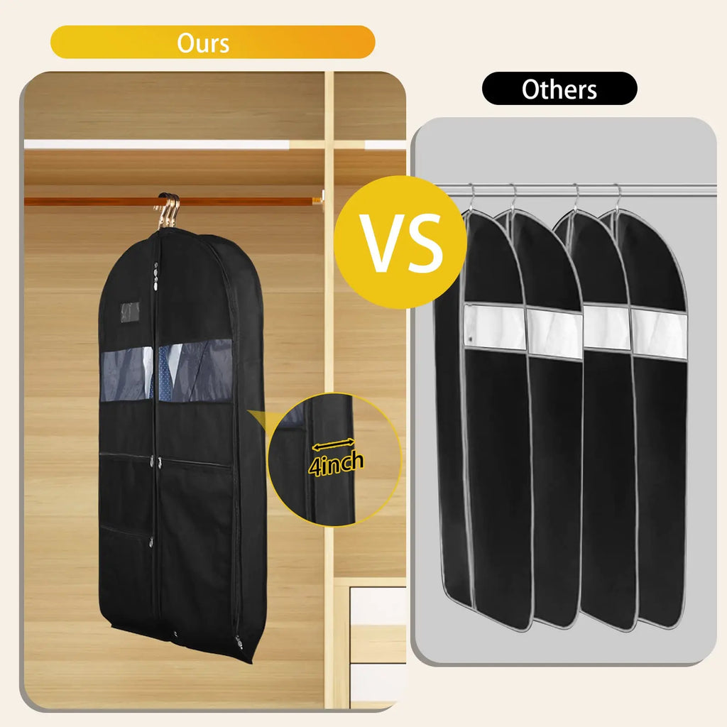 Carvallo bolsa de ropa para viajes | Doble cremallera y bolsillos XXL | Transpirable y Transparente | Organizador de trajes colgante de 43 pulgadas
