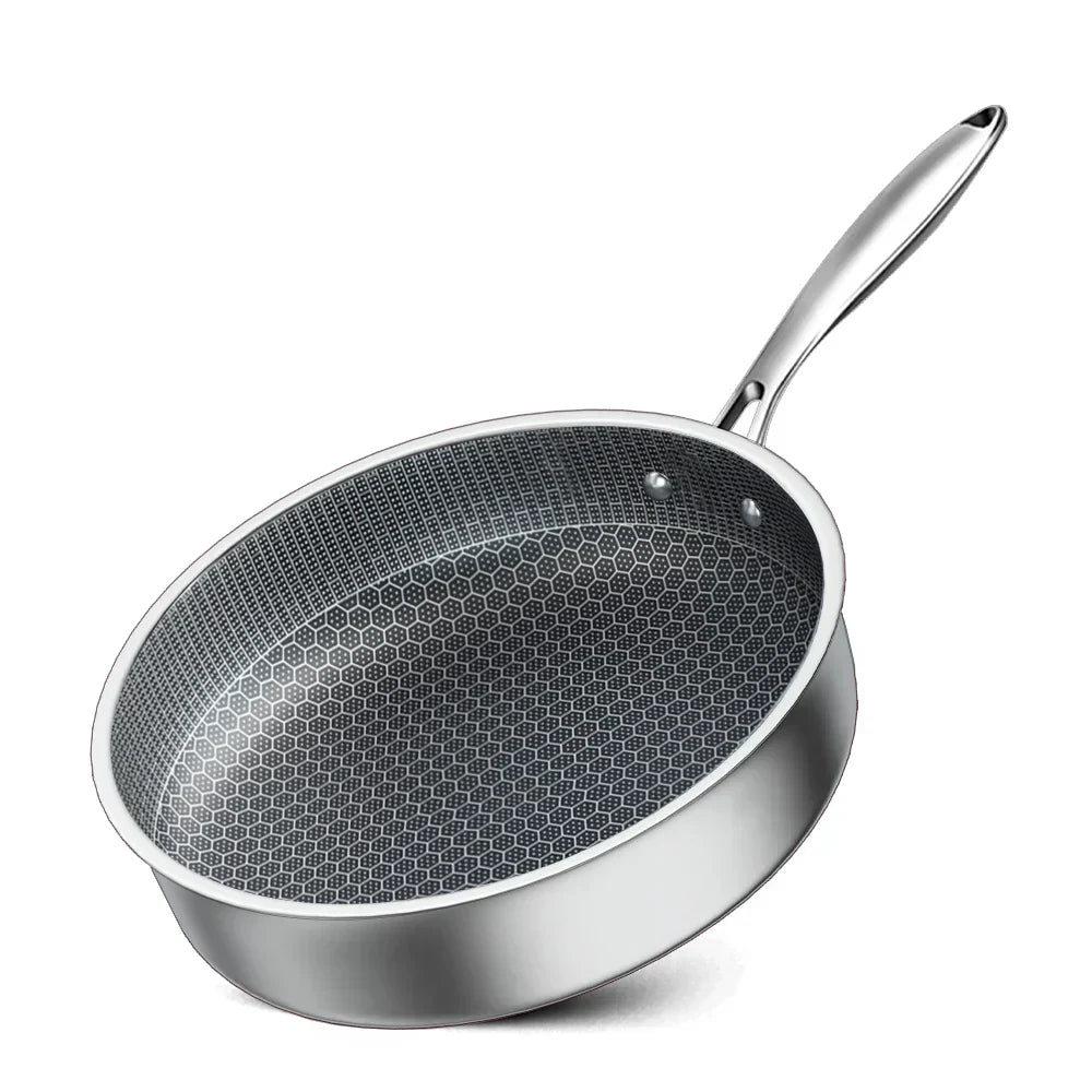 Sartén Antiadherente Honeycomb de Acero Inoxidable – Sartén de 3 Capas para Inducción y Todas las Cocinas