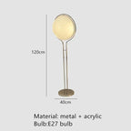 Lámpara de Pie Bola Blanca Acrílica Cromo Metal Diseño Art Deco E27 LED