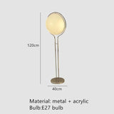 Lámpara de Pie Bola Blanca Acrílica Cromo Metal Diseño Art Deco E27 LED