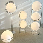 Lámpara de Pie Bola Blanca Acrílica Cromo Metal Diseño Art Deco E27 LED