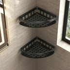 Estante de Baño Autoadhesivo Sin Taladrar ABS Acero Inoxidable Estante de Esquina Ducha Escandinavo Moderno