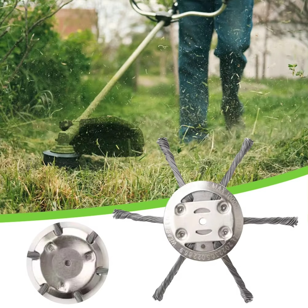 Cepillo de Hierba de Acero para Desmalezadora Universal | Cepillo de Jardín Potente para Madera Dura y Piedras | Accesorio Profesional para Desmalezadora para Césped, Musgo y Maleza | Eliminador de Maleza Duradero para Fresadora