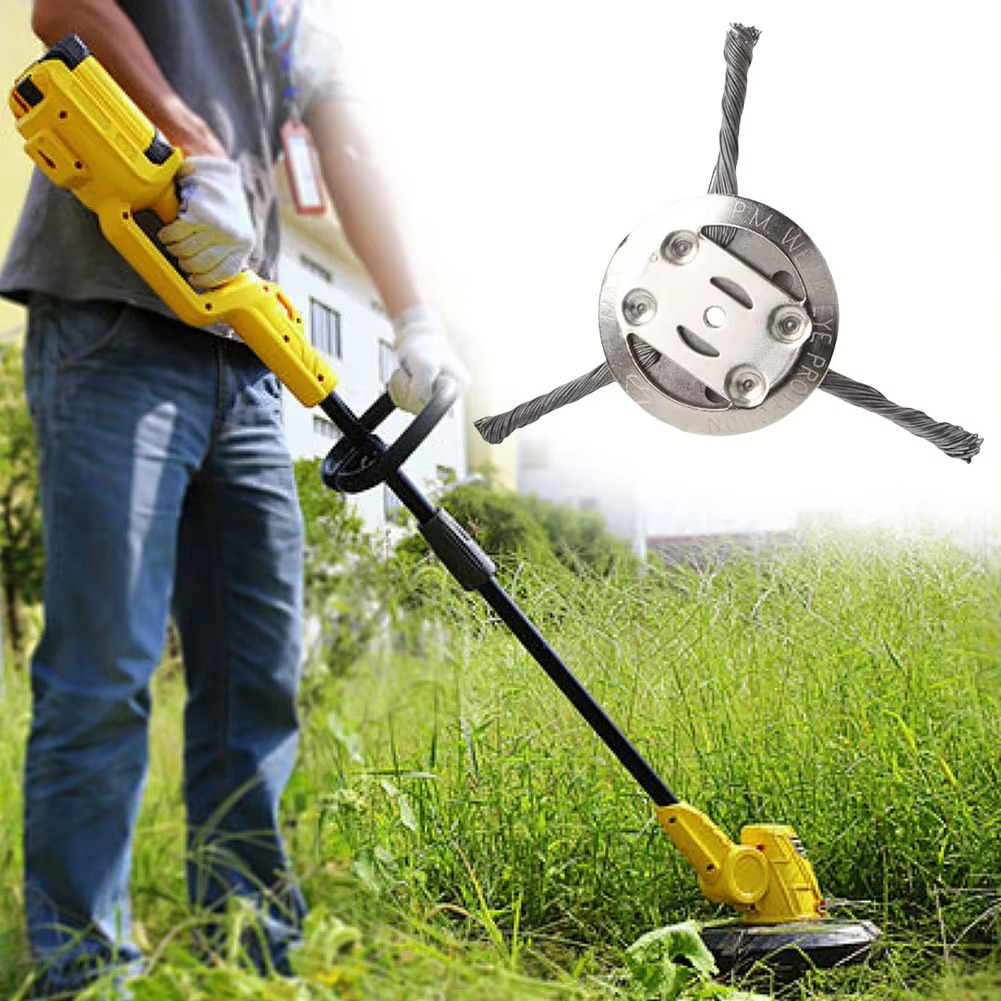 Cepillo de Hierba de Acero para Desmalezadora Universal | Cepillo de Jardín Potente para Madera Dura y Piedras | Accesorio Profesional para Desmalezadora para Césped, Musgo y Maleza | Eliminador de Maleza Duradero para Fresadora