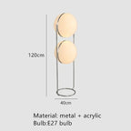 Lámpara de Pie Bola Blanca Acrílica Cromo Metal Diseño Art Deco E27 LED