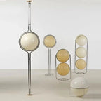 Lámpara de Pie Bola Blanca Acrílica Cromo Metal Diseño Art Deco E27 LED
