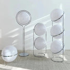 Lámpara de Pie Bola Blanca Acrílica Cromo Metal Diseño Art Deco E27 LED