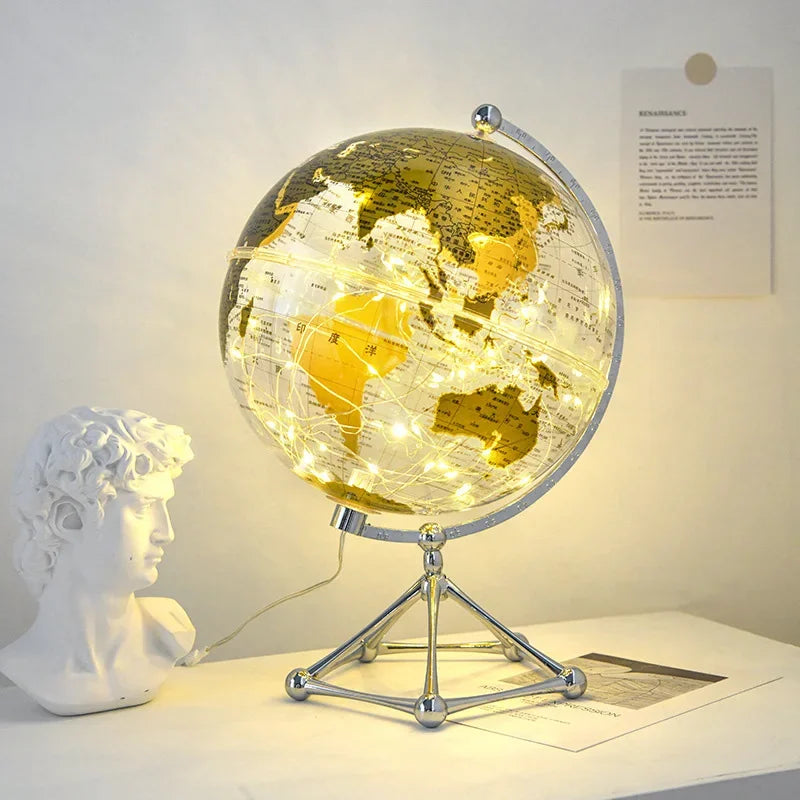 Lámpara de Globo Terráqueo LED Rotativa Royaleva – Pieza de Decoración Belyst Jord