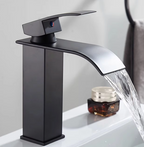 Grifo de Caída para Lavabo de Acero Inoxidable Grifo Mezclador Monomando Diseño Moderno Grifo de Caída 19cm 25cm Cromo
