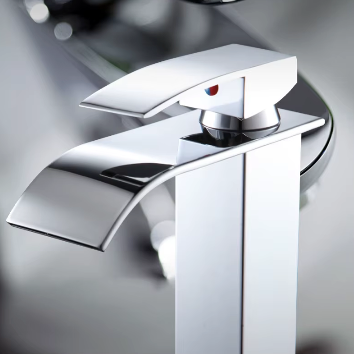 Grifo de Caída para Lavabo de Acero Inoxidable Grifo Mezclador Monomando Diseño Moderno Grifo de Caída 19cm 25cm Cromo