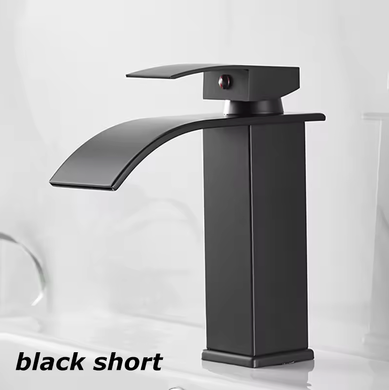 Grifo de Caída para Lavabo de Acero Inoxidable Grifo Mezclador Monomando Diseño Moderno Grifo de Caída 19cm 25cm Cromo