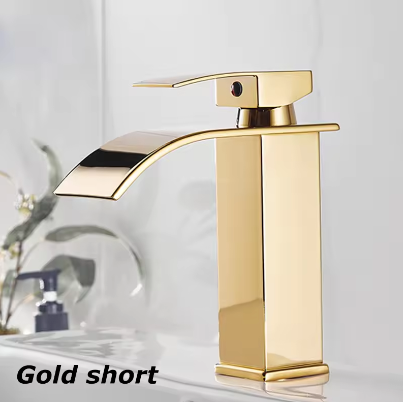 Grifo de Caída para Lavabo de Acero Inoxidable Grifo Mezclador Monomando Diseño Moderno Grifo de Caída 19cm 25cm Cromo