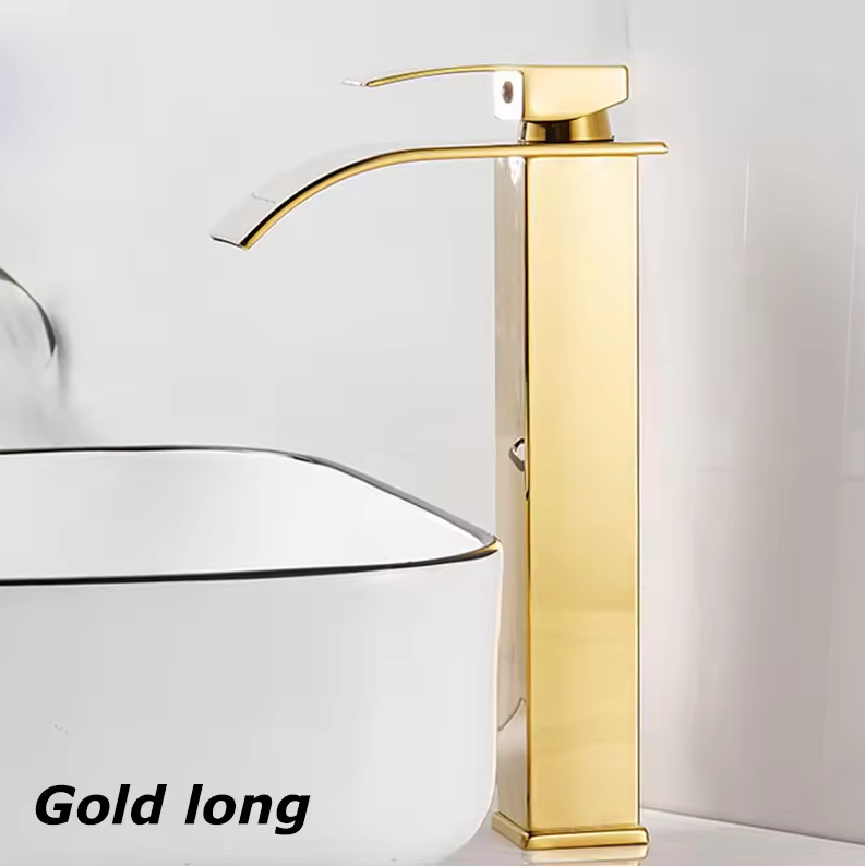 Grifo de Caída para Lavabo de Acero Inoxidable Grifo Mezclador Monomando Diseño Moderno Grifo de Caída 19cm 25cm Cromo
