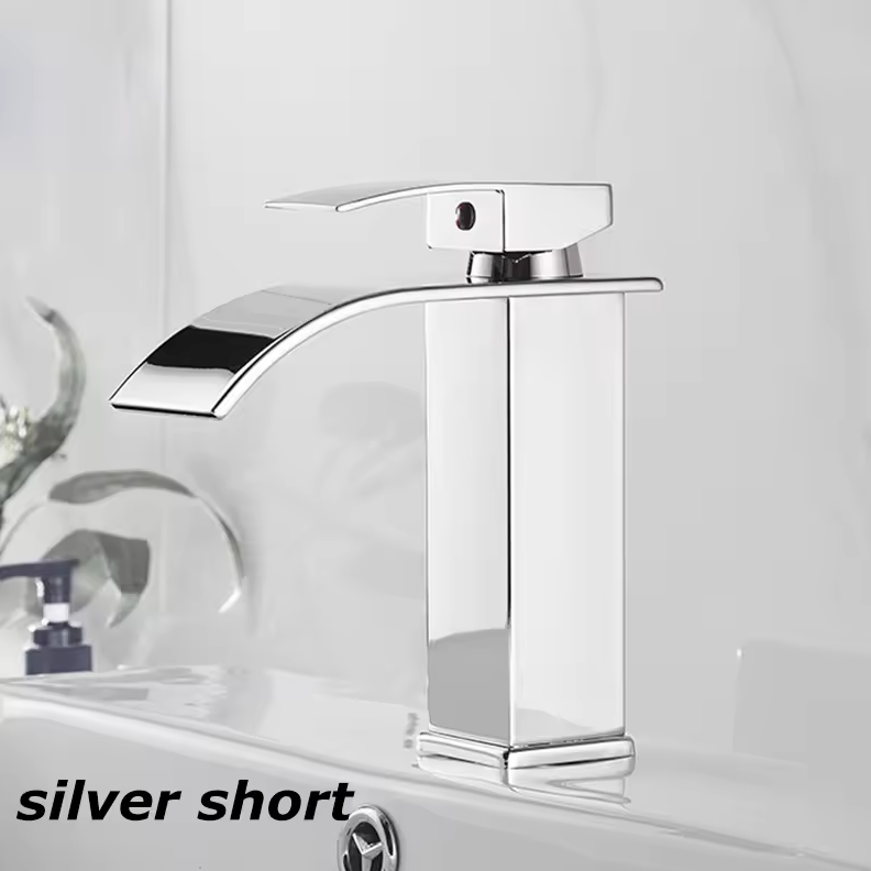 Grifo de Caída para Lavabo de Acero Inoxidable Grifo Mezclador Monomando Diseño Moderno Grifo de Caída 19cm 25cm Cromo