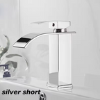 Grifo de Caída para Lavabo de Acero Inoxidable Grifo Mezclador Monomando Diseño Moderno Grifo de Caída 19cm 25cm Cromo