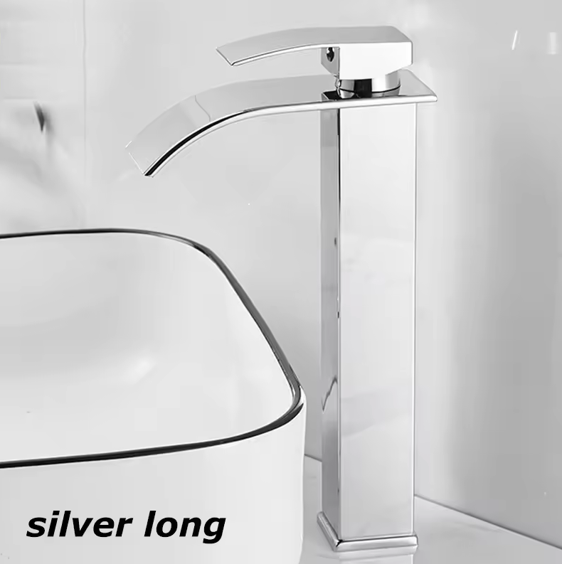 Grifo de Caída para Lavabo de Acero Inoxidable Grifo Mezclador Monomando Diseño Moderno Grifo de Caída 19cm 25cm Cromo