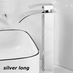 Grifo de Caída para Lavabo de Acero Inoxidable Grifo Mezclador Monomando Diseño Moderno Grifo de Caída 19cm 25cm Cromo