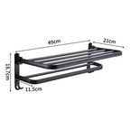 Soporte de toalla plegable con ganchos – Ahorra espacio y versátil | Ideal para baño y cocina